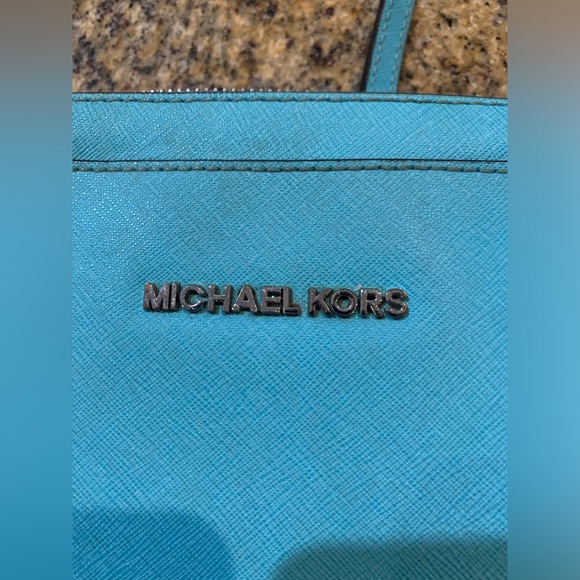 Michael Kors Aqua Blue Crossbody Purse jet set crossbody - Picture 2 of 12